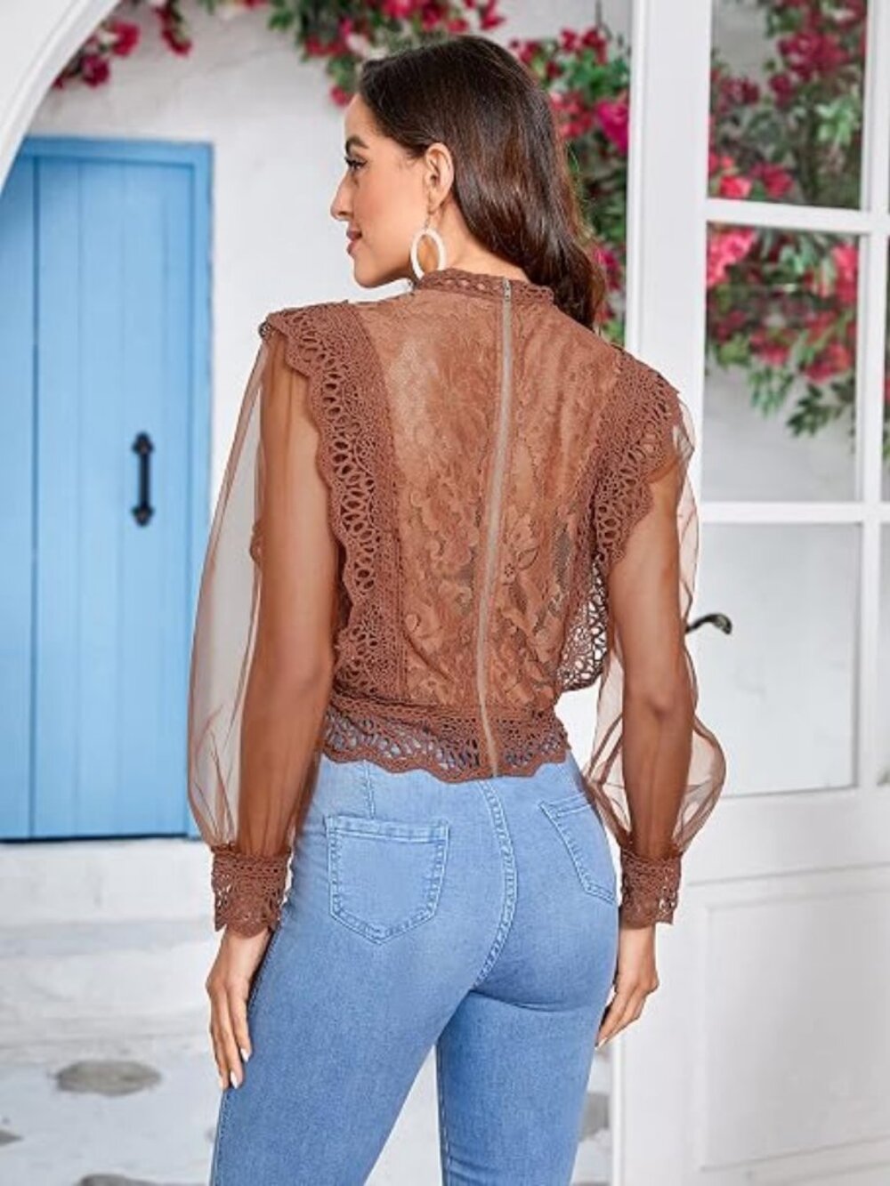 Orange rufflely top - Picture 2 of 4